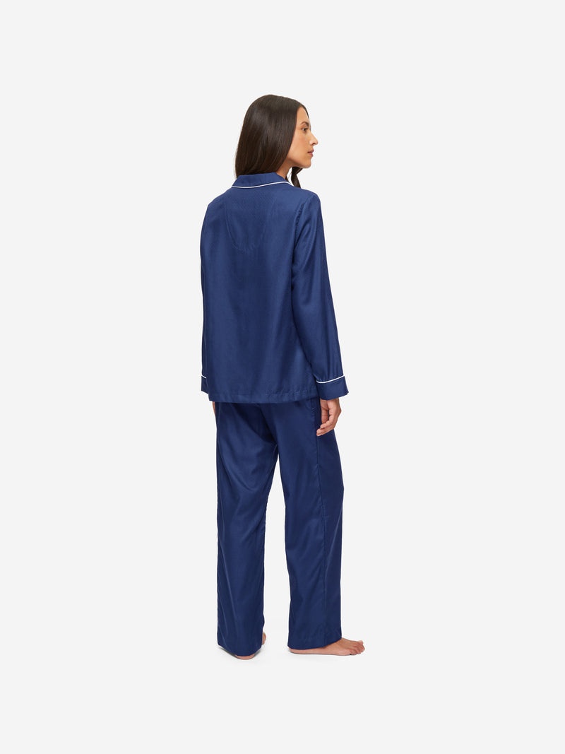Women's Pyjamas Lombard 6 Cotton Jacquard Navy - 4