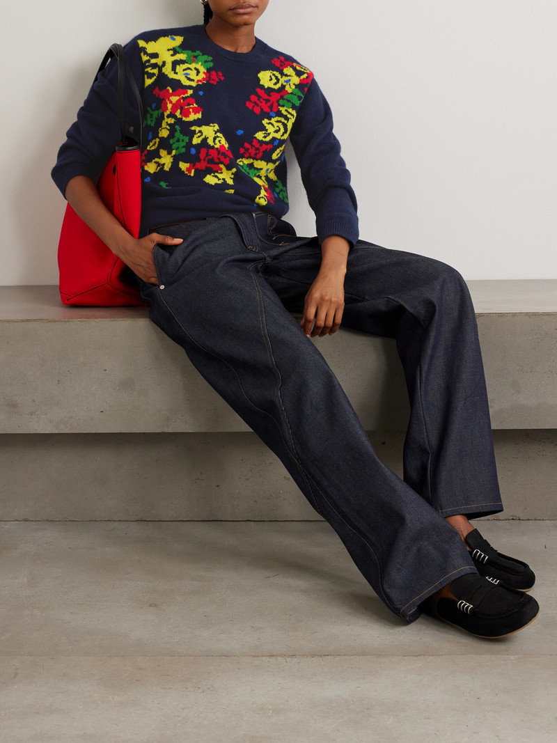 JW Anderson + Pringle Floral Intarsia-knit Cashmere Sweater outlook