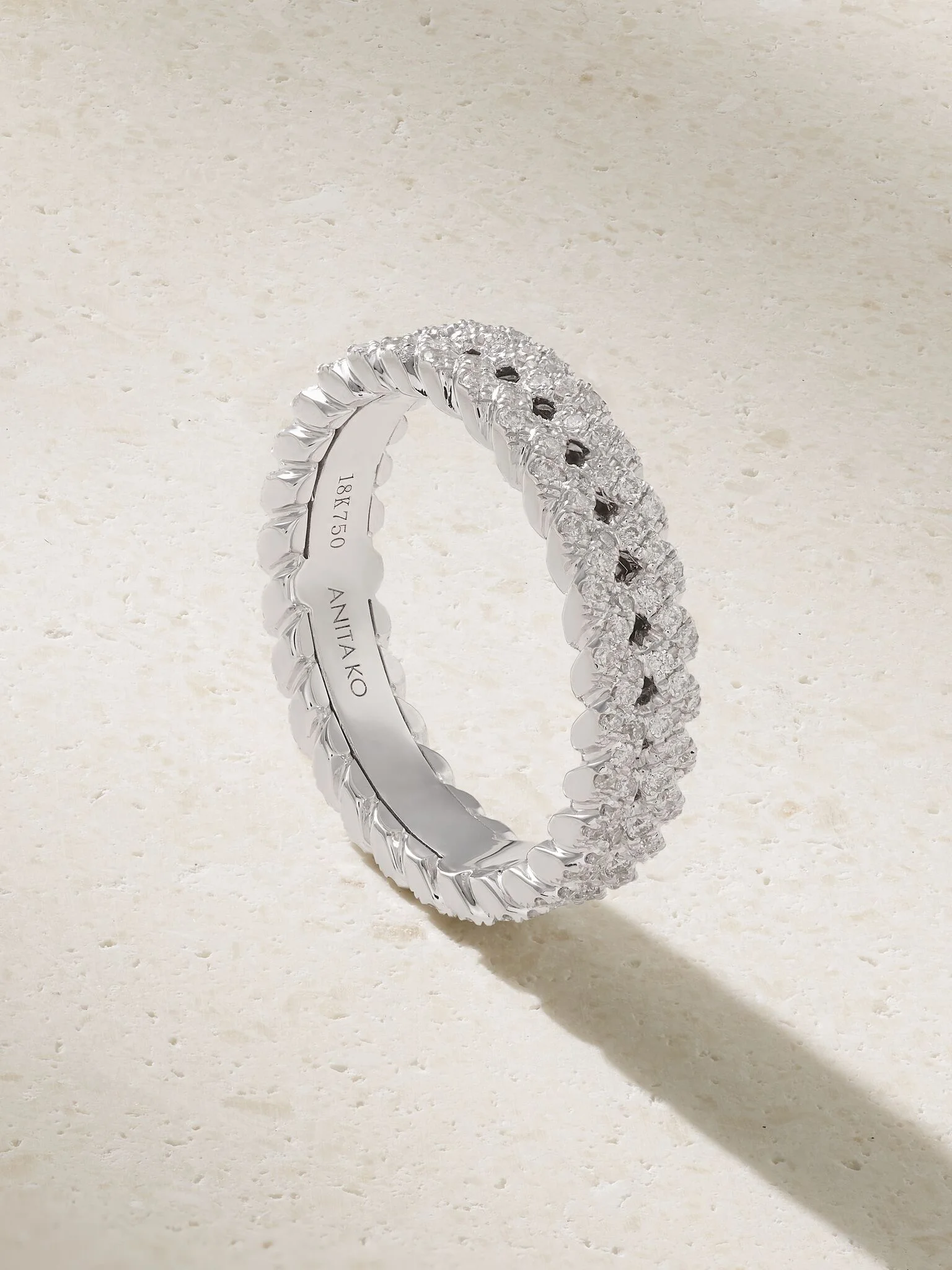 18-karat white gold diamond ring Silver - 1