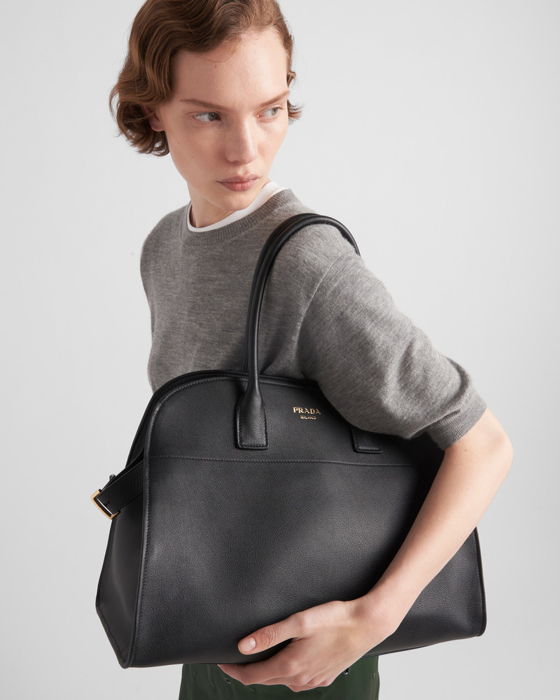 Prada Large leather tote bag outlook