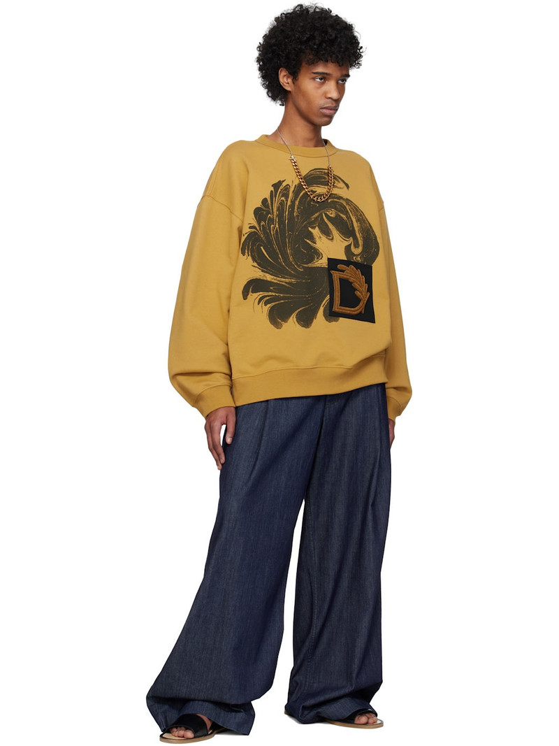 Dries Van Noten Yellow Appliqué Sweatshirt outlook