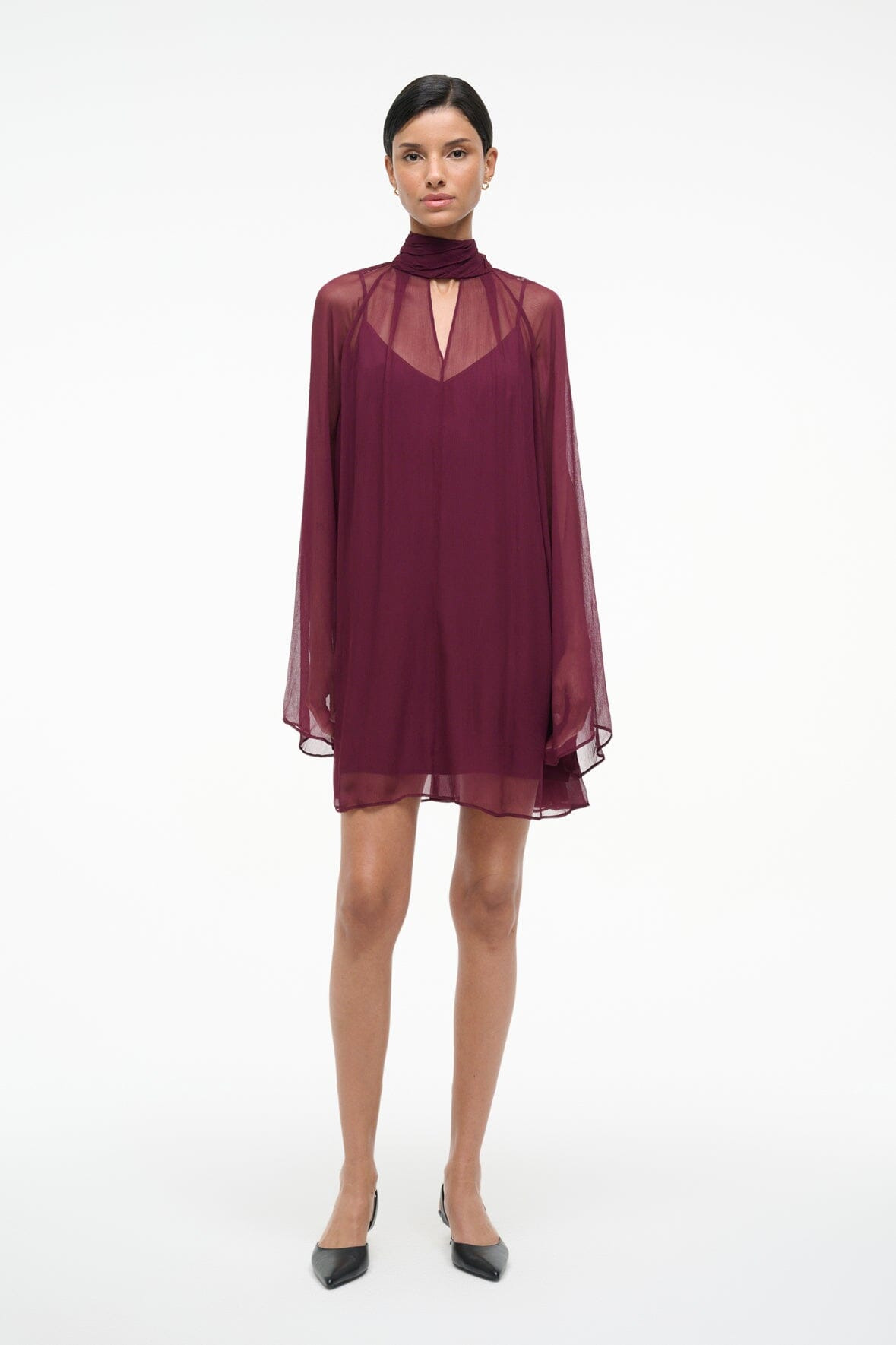 STAUD ESTHER MINI DRESS SYRAH - 6