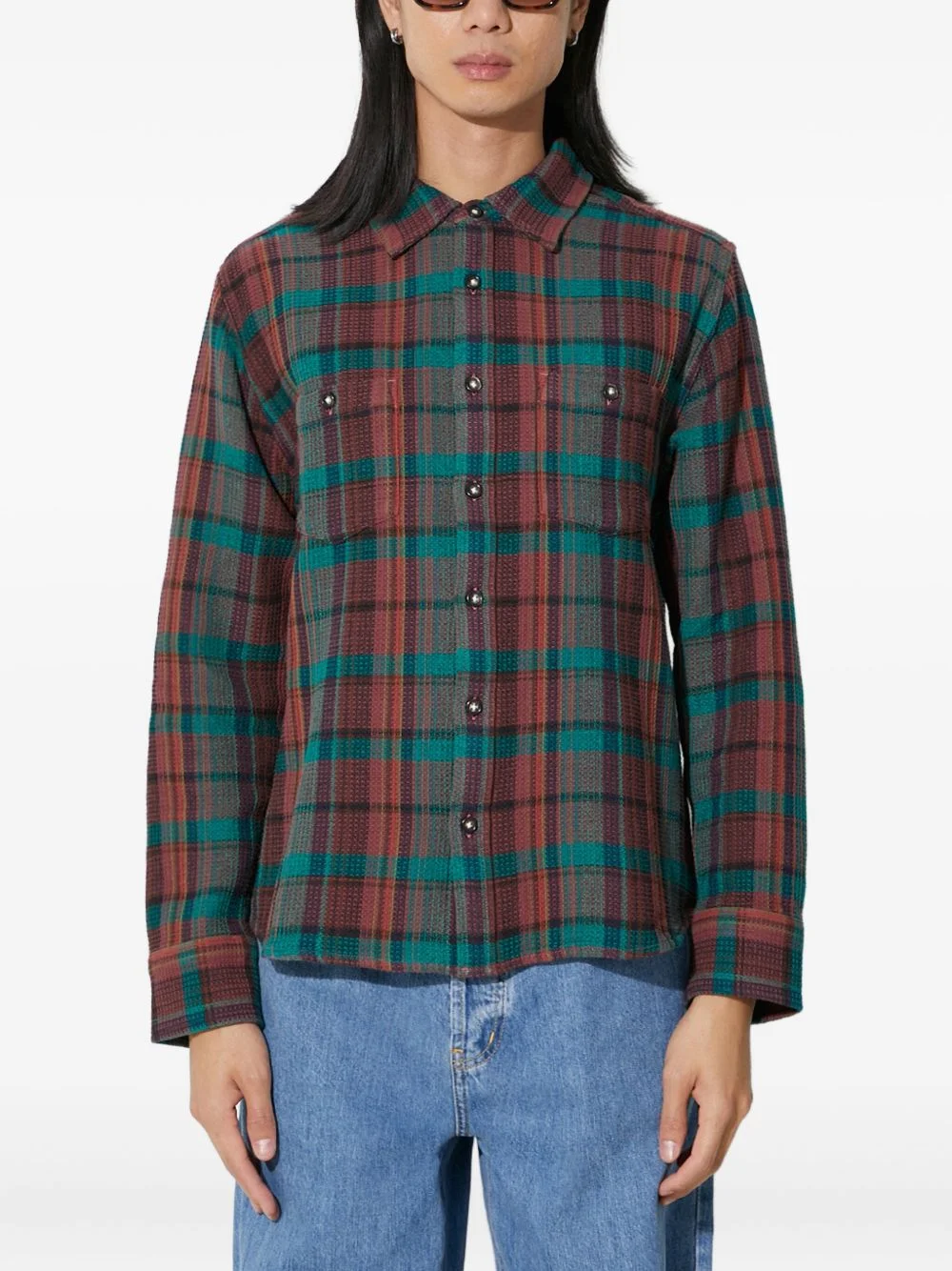plaid pocket shirt - 1