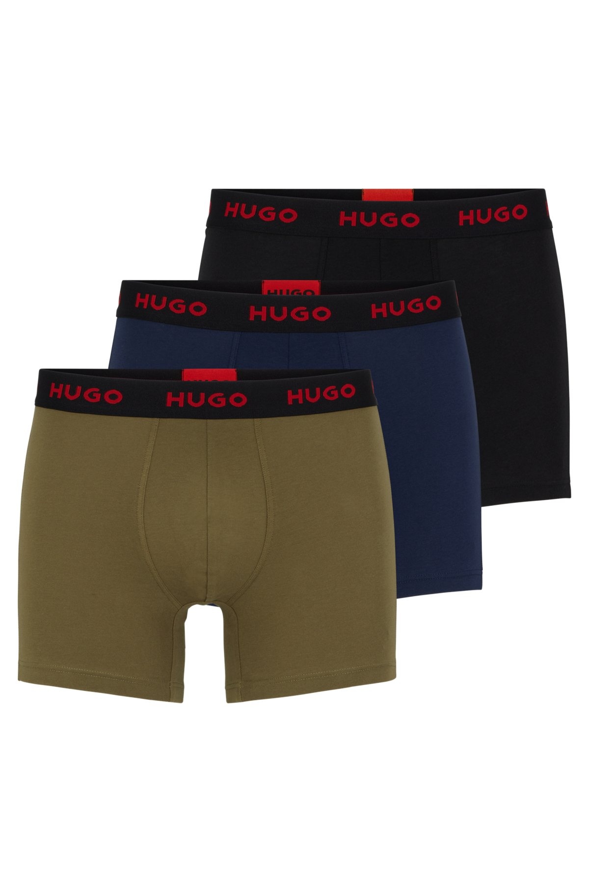 THREE-PACK OF LONGER-LENGTH STRETCH-COTTON BOXER BRIEFS - 1
