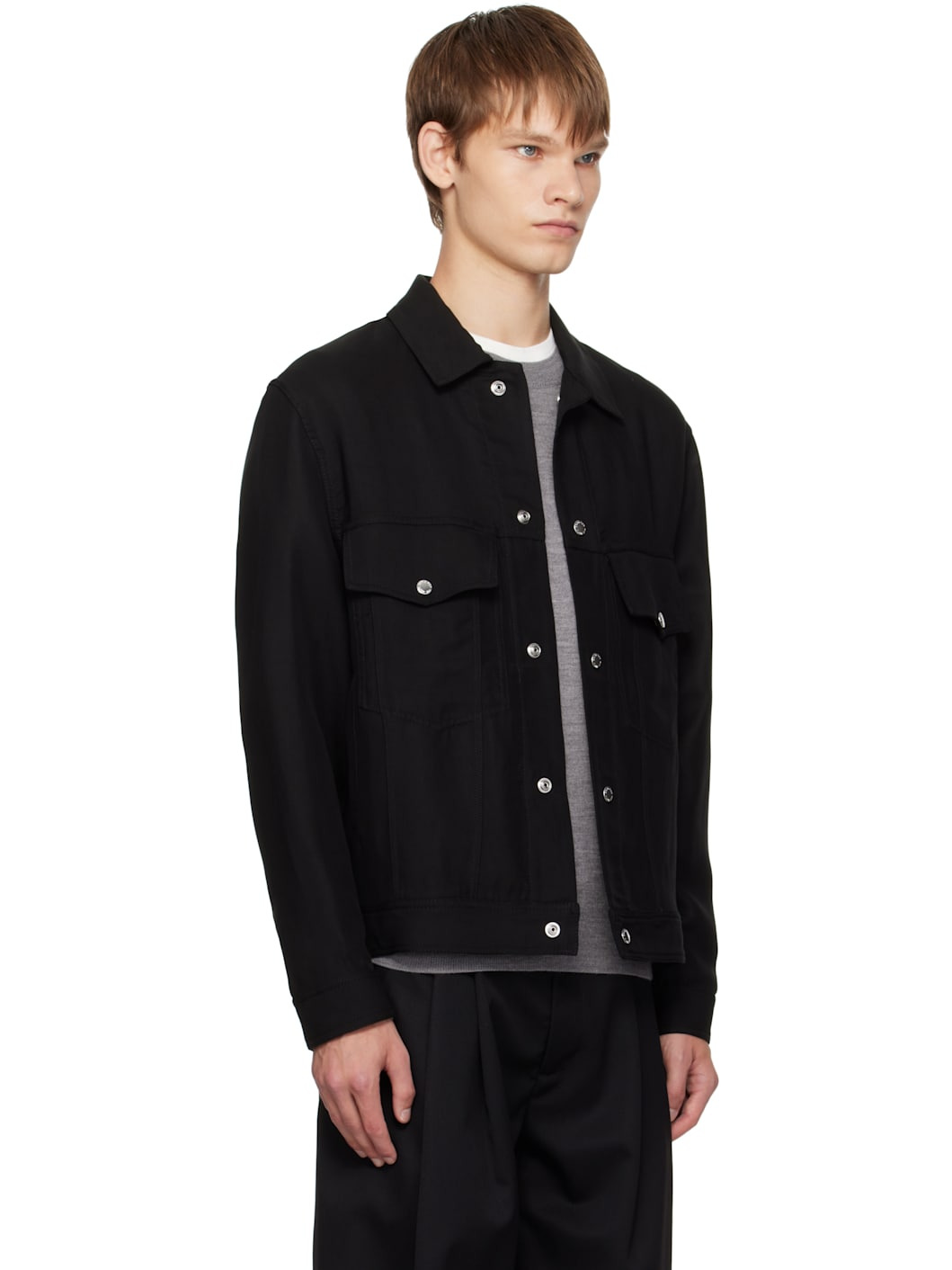 Black Drape Worker Jacket - 2