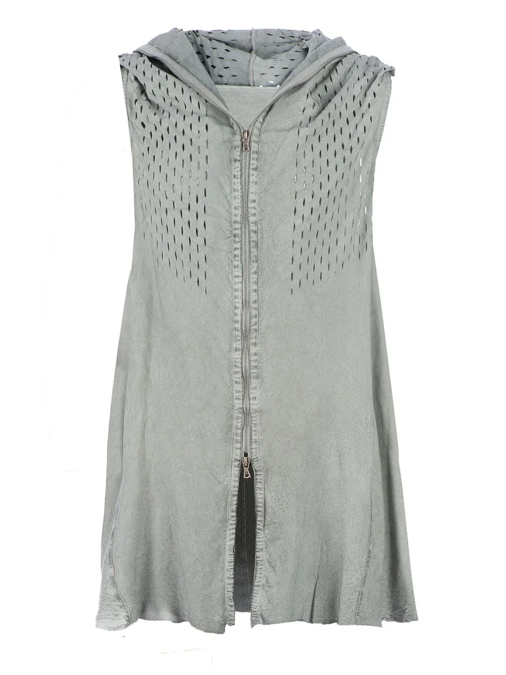 perforated long gilet - 1