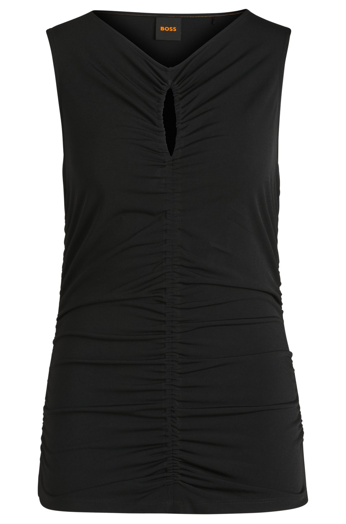 JERSEY TOP WITH GATHERING AND CUT-OUT DETAIL - 1