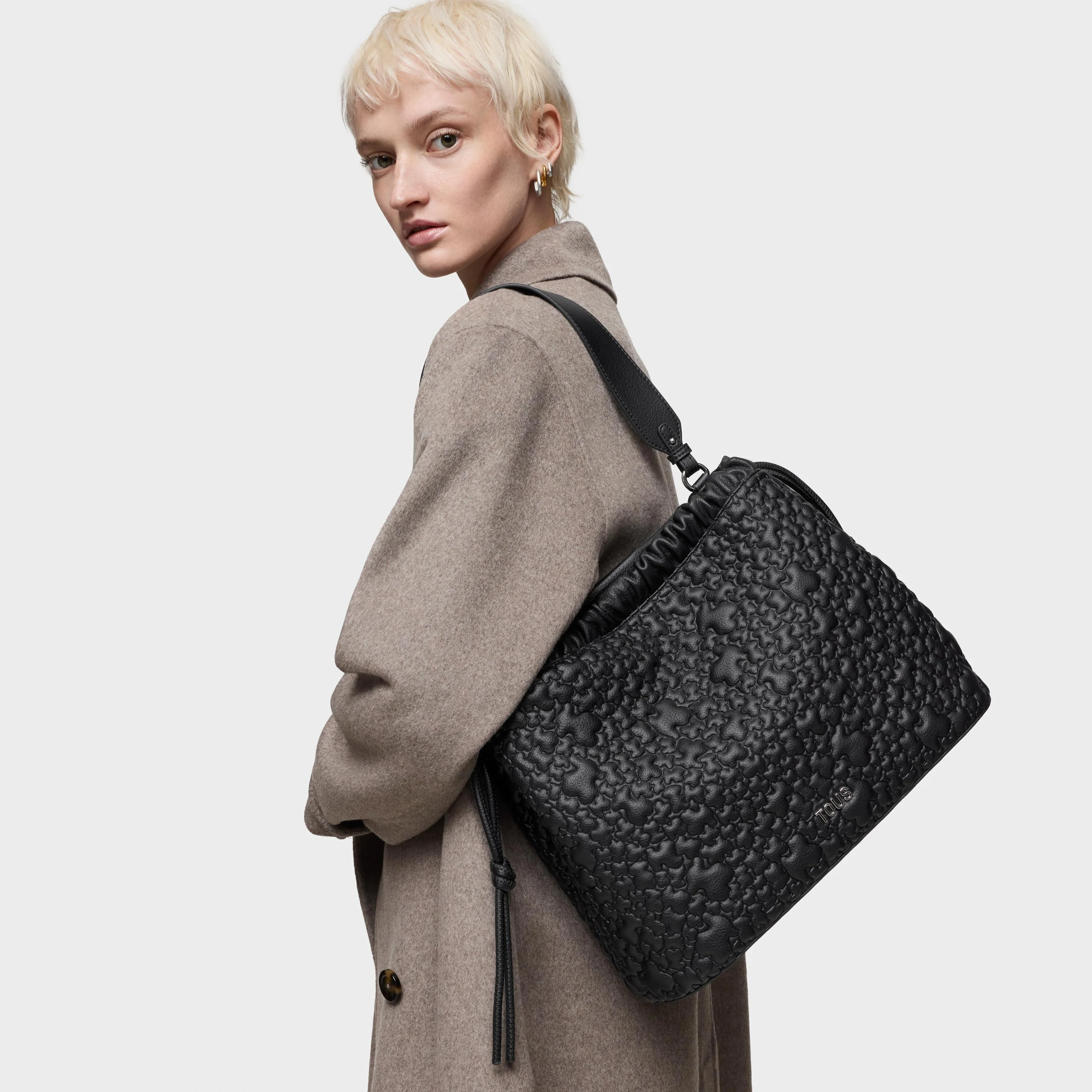 Large black Shoulder bag TOUS Puffy Bear - 1