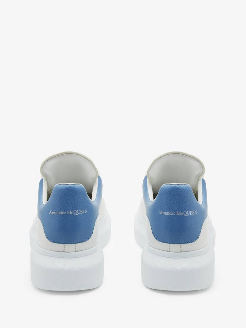 Alexander McQueen Men's Oversized Sneaker in White/blue outlook