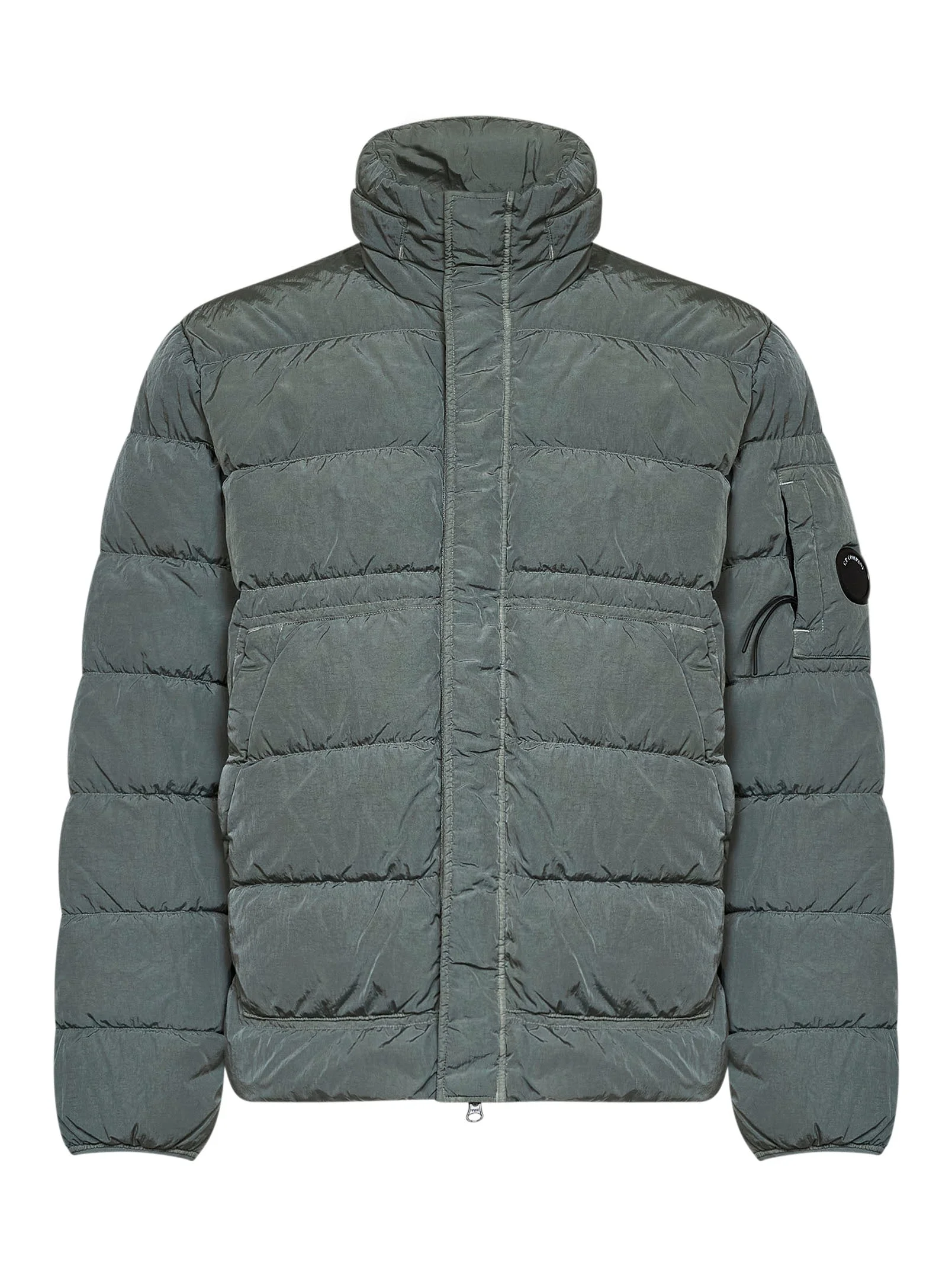 Castor grey Chrome-R hooded down jacket - 1