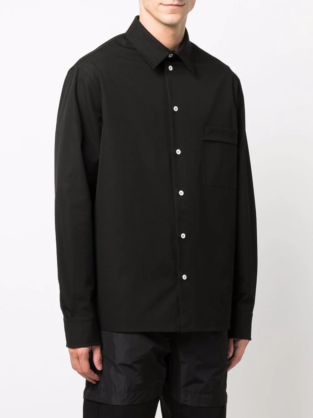 logo chest-pocket shirt - 3