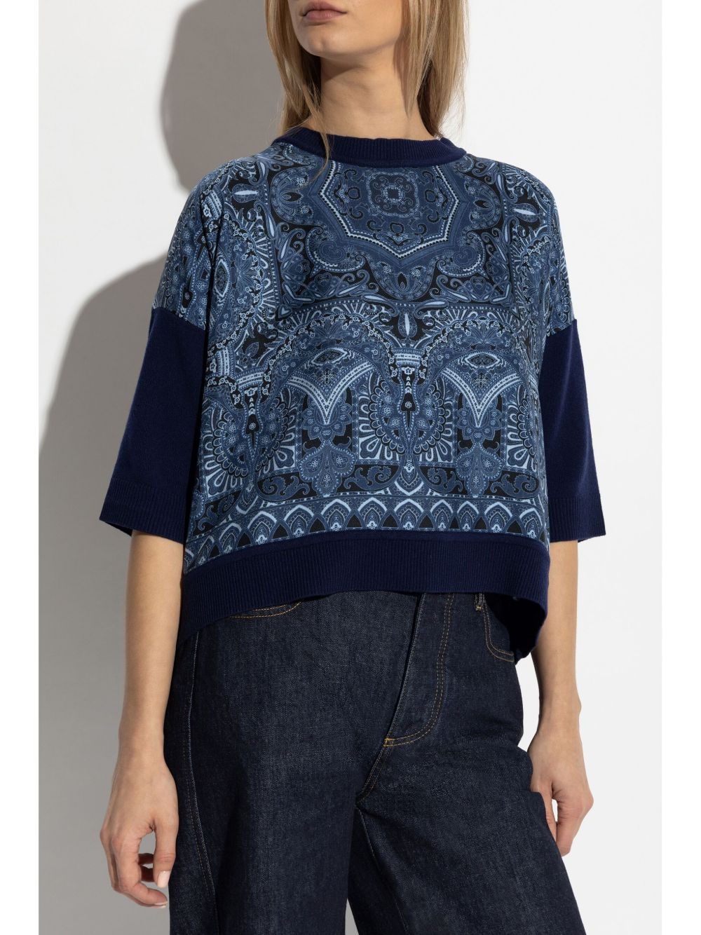 paisley-print knit top - 3