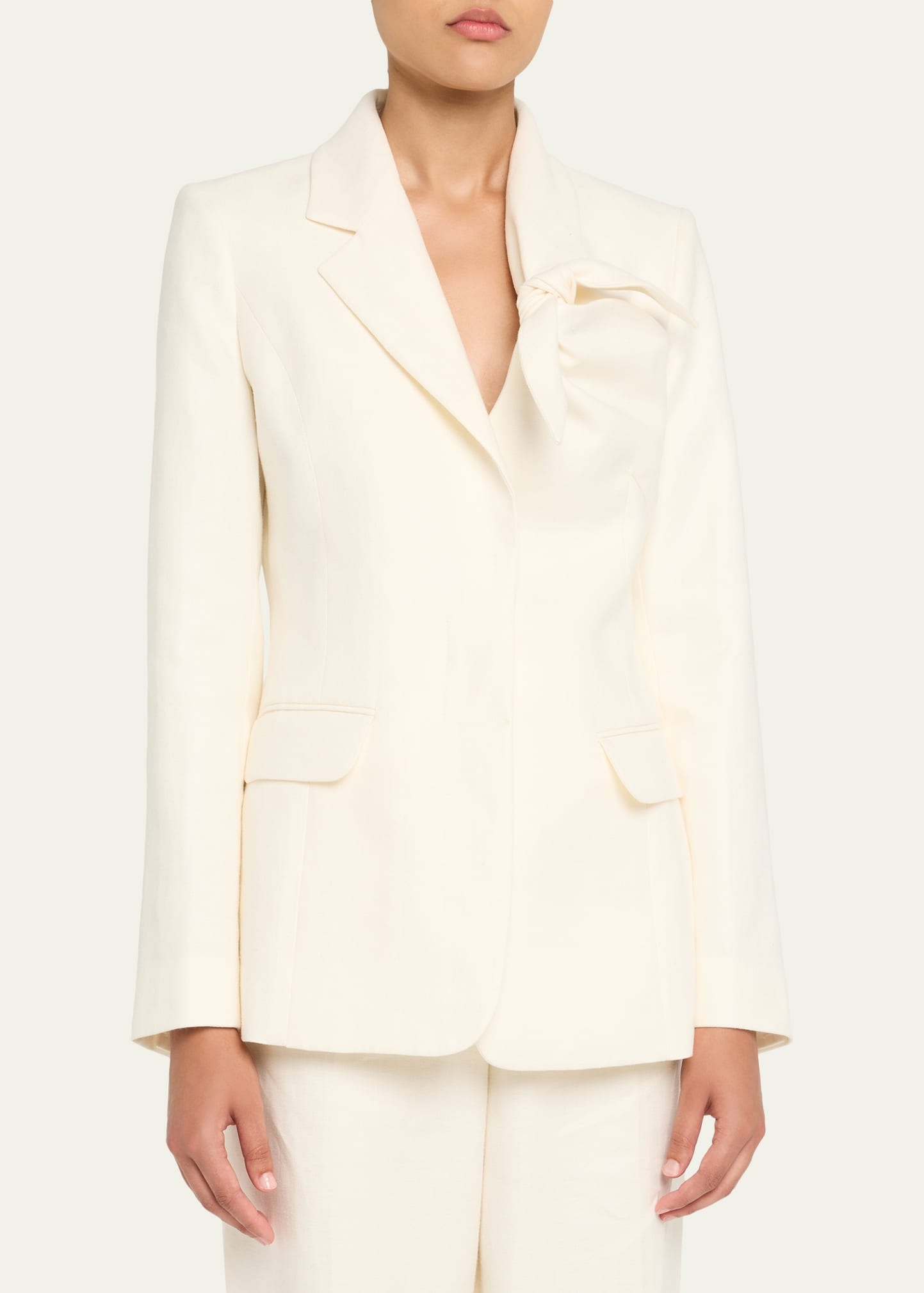 Oslo Knot Single-Breasted Linen Blazer - 4