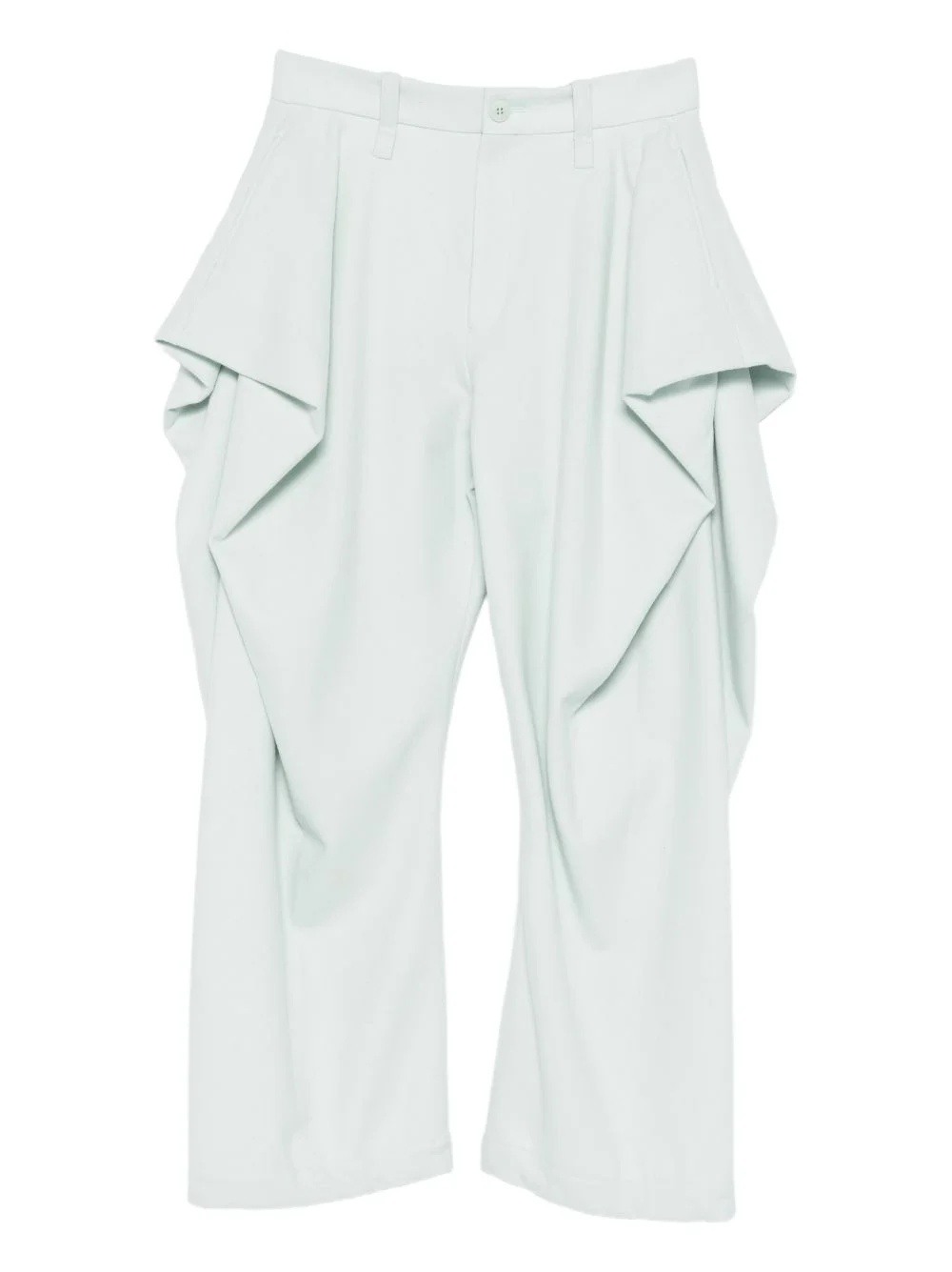 draping detail tweed wool trousers - 1