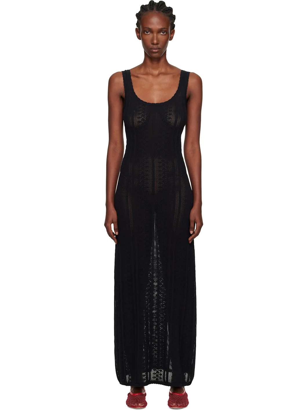 Black Tine Crochet Maxi Dress - 1