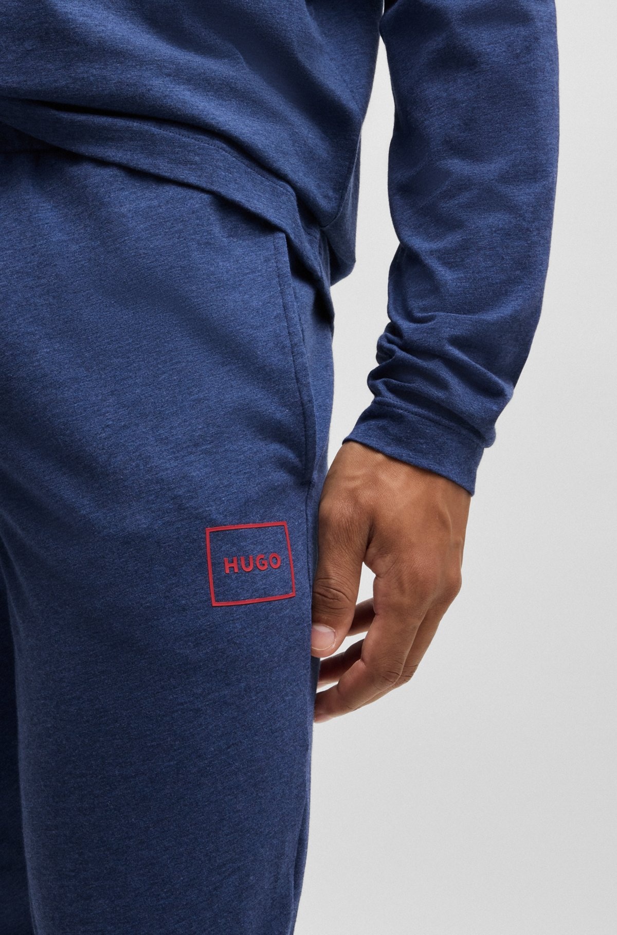 STRETCH-COTTON TRACKSUIT BOTTOMS WITH LOGO PRINT - 5