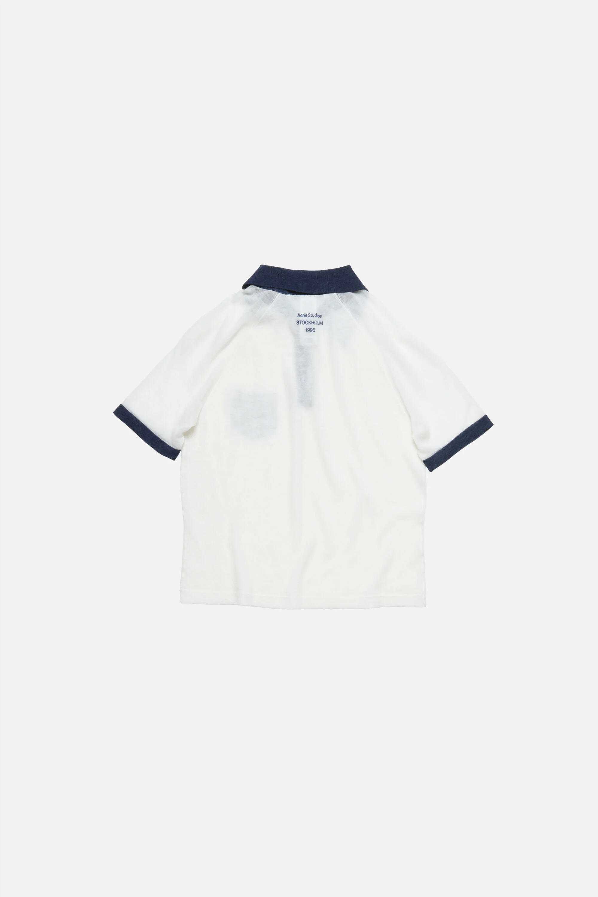 Short sleeve v-neck sweater - White/navy - 7