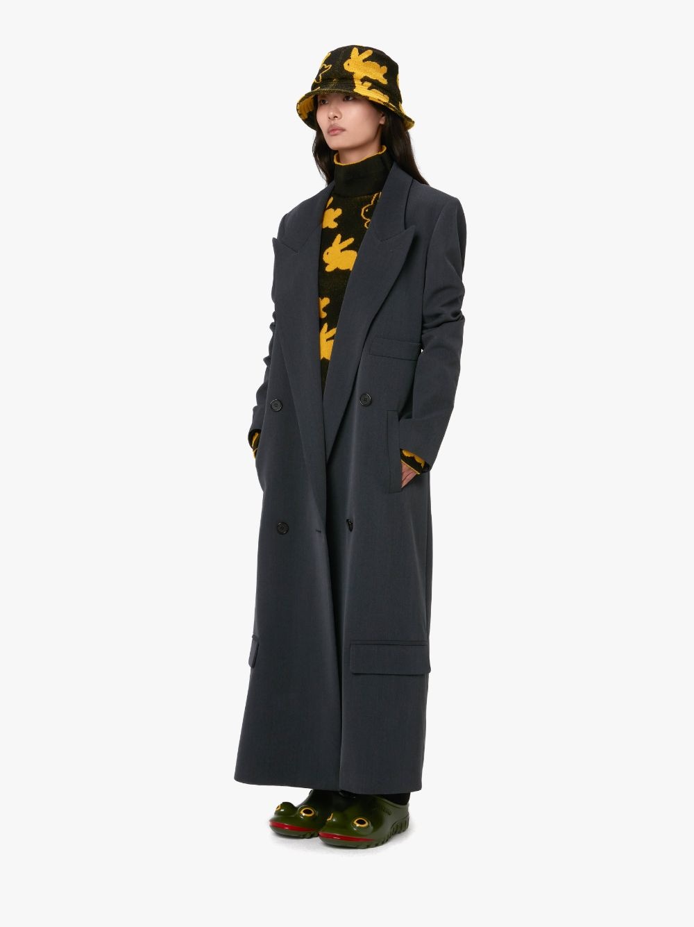 LONGLINE DOUBLE-BREASTED COAT - 5