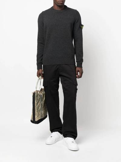 Stone Island Compass-patch crew-neck jumper outlook