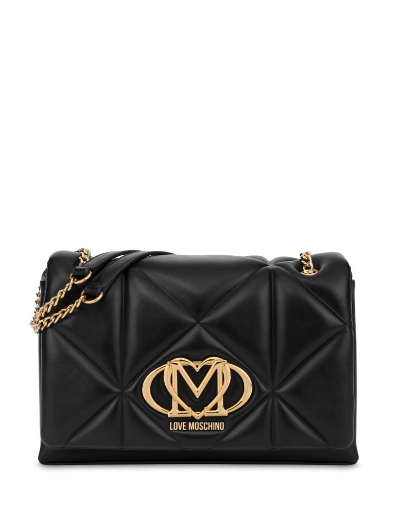 logo-plaque quilted cross body bag 1