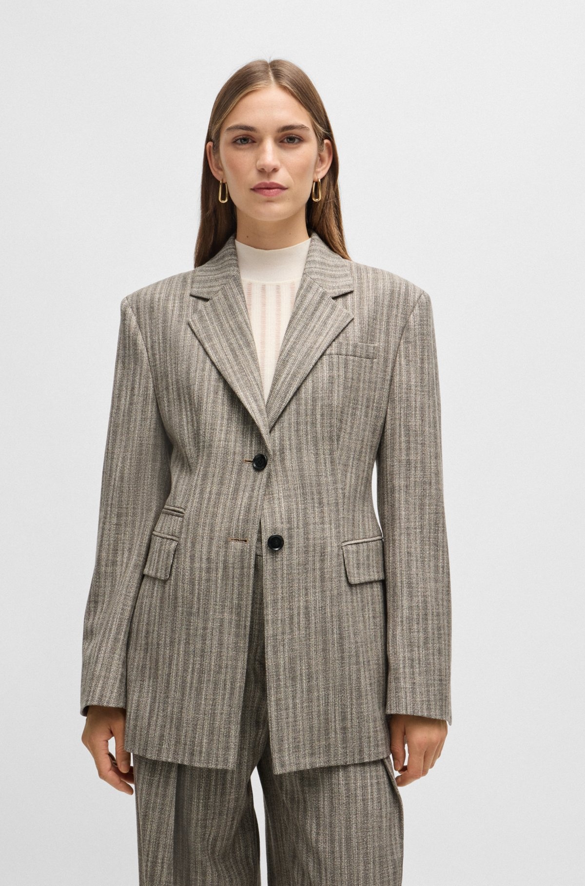 SLIM-FIT JACKET IN STRIPED STRETCH CLOTH - 2