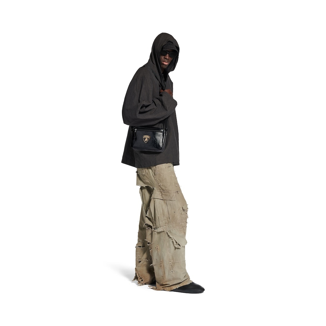 Men's Balenciaga | Automobili Lamborghini Explorer Shoulder Bag  in Black - 6