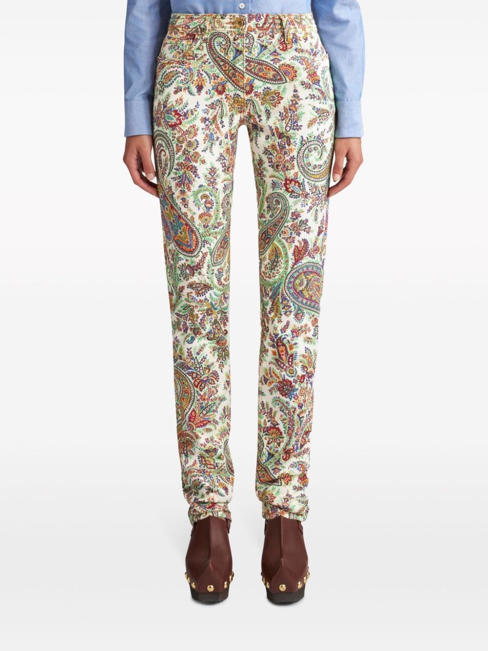 paisley-print high-rise skinny jeans - 6