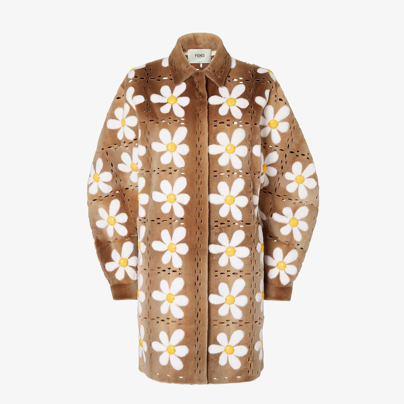 Coat Brown inlaid mink coat 1