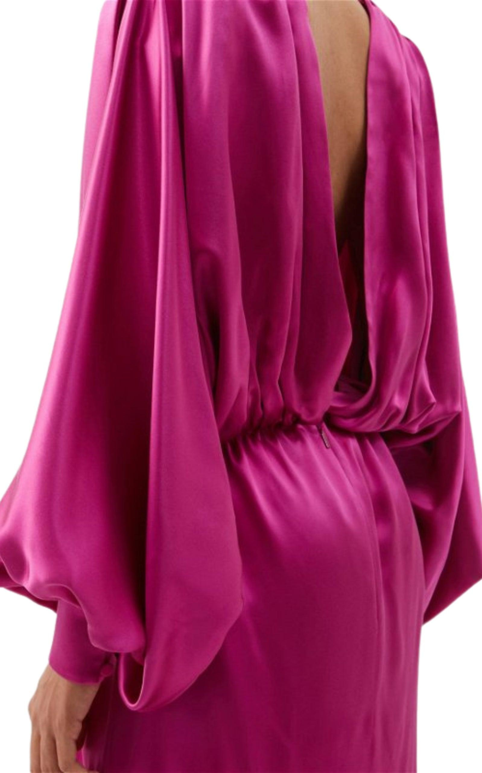 Draped Silk-blend Satin Gown Dress - 4