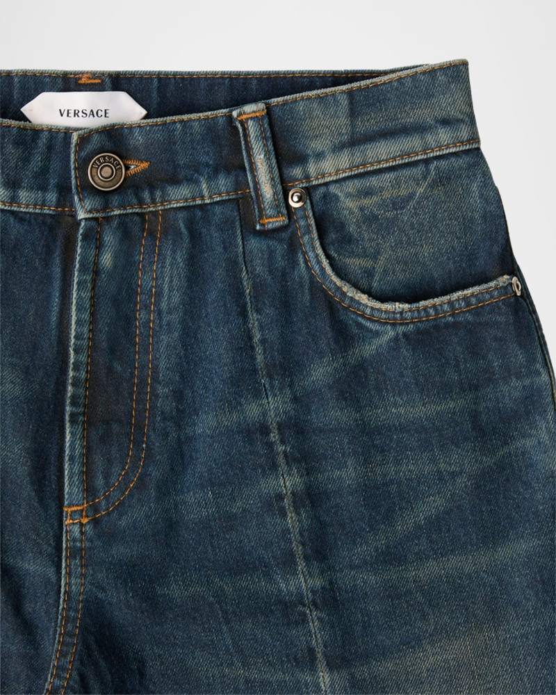 VERSACE Distressed Straight-Leg Jeans outlook