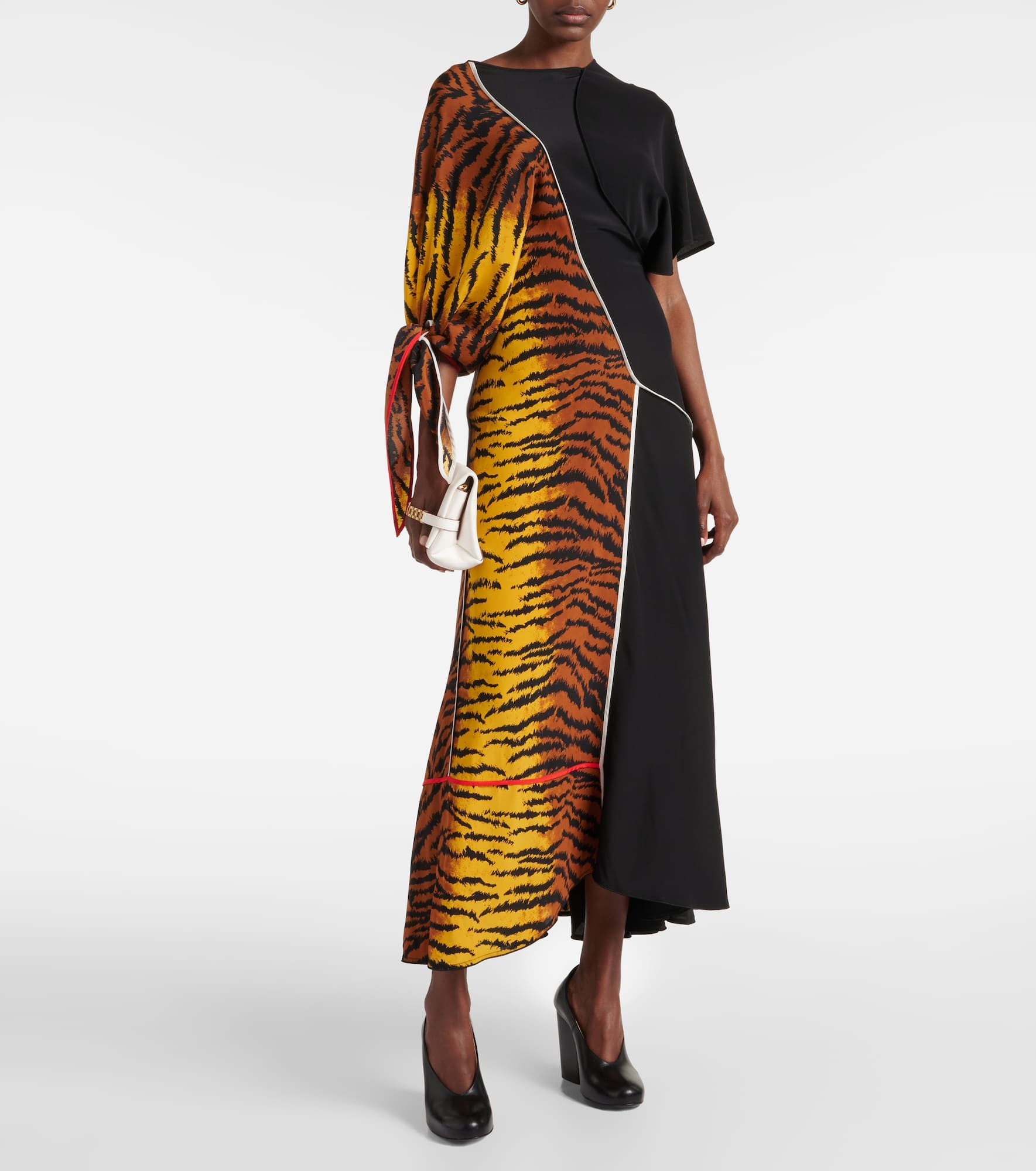 Asymmetric animal-print silk maxi dress - 2