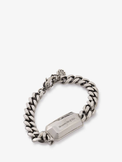 Alexander McQueen Men's The Chain Medallion Bracelet in Antique Silver outlook