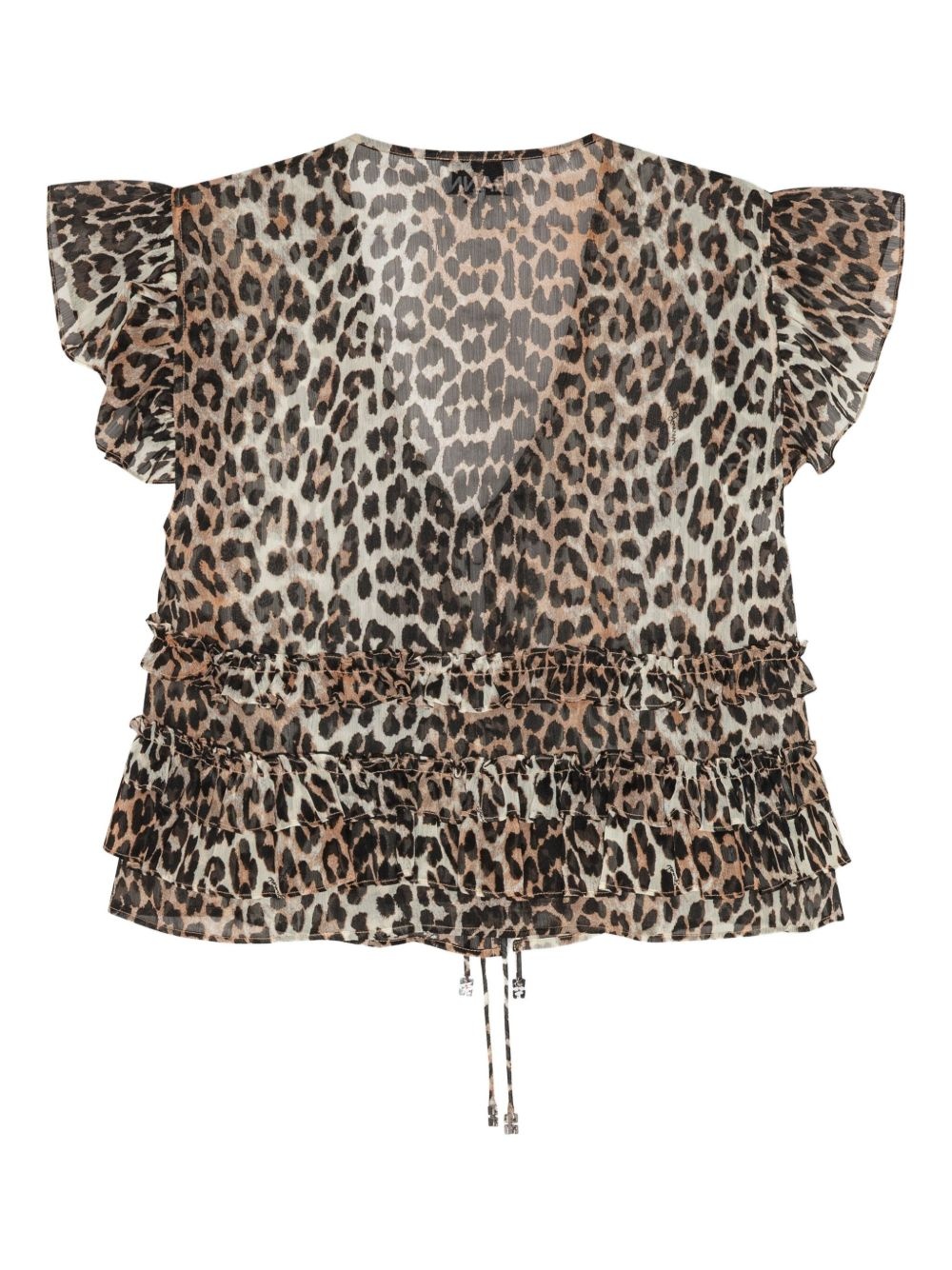 ruffled leopard-print blouse - 2
