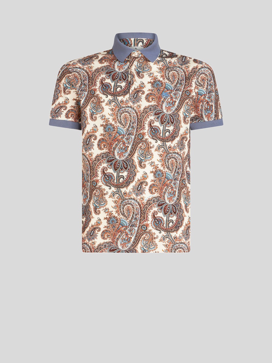 PAISLEY COTTON POLO SHIRT - 1