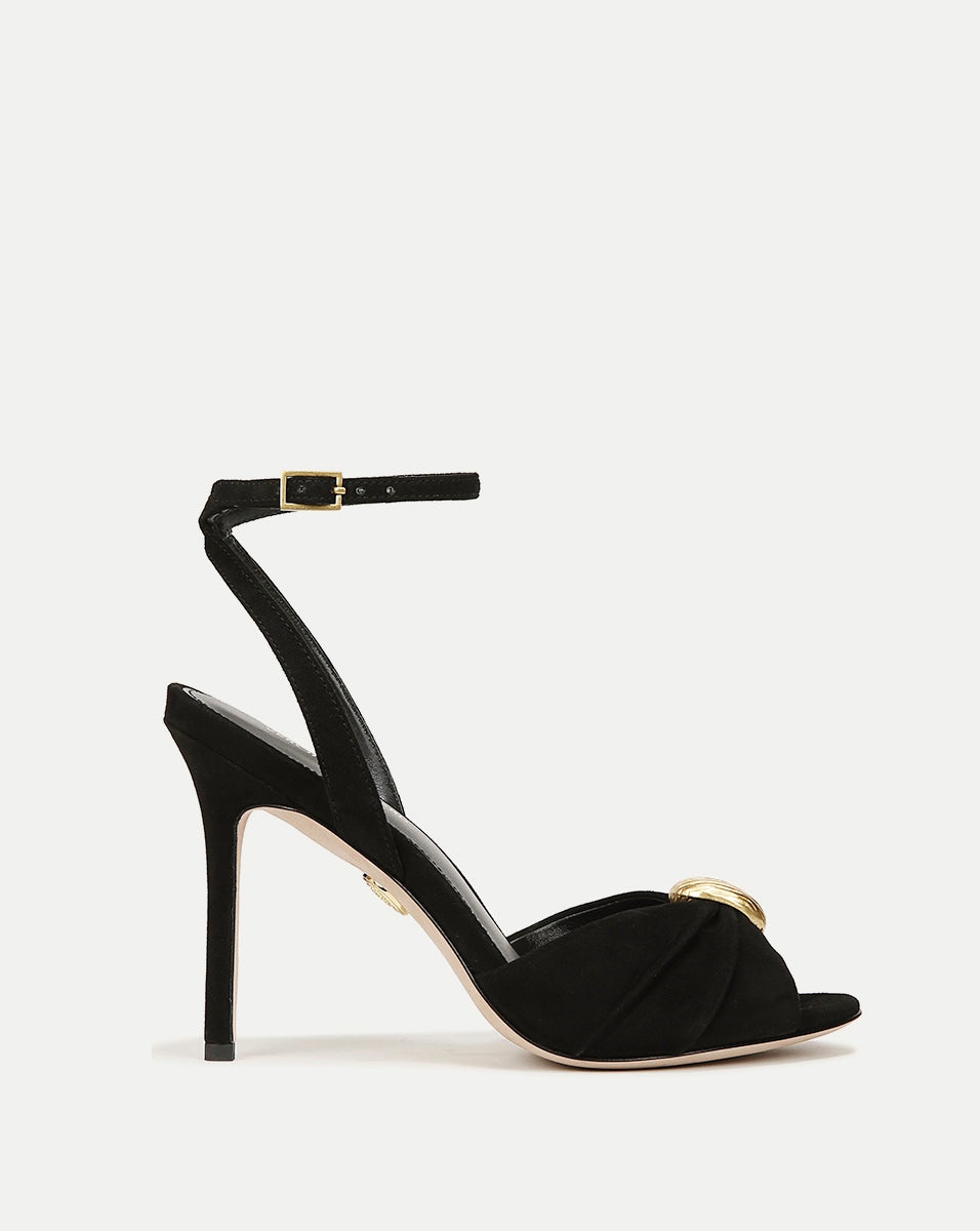 GENEVIEVE PEEP-TOE SUEDE SANDAL - 1