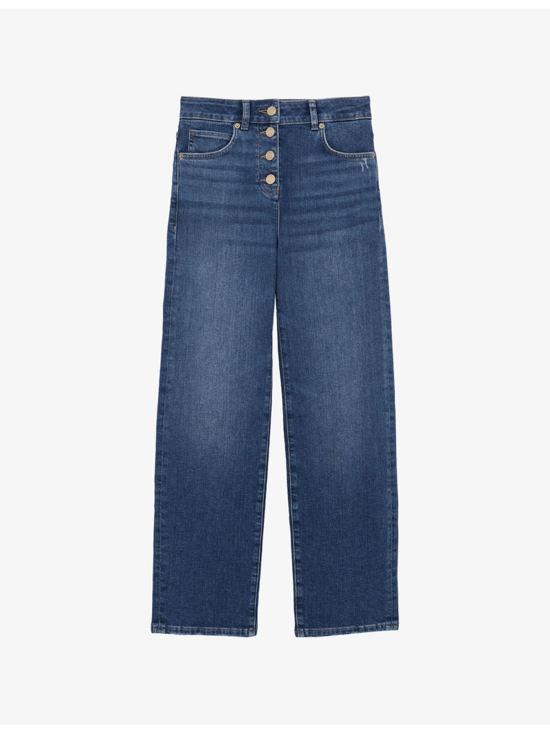 Lana Straight-Leg Cropped Stretch-Denim Jeans 1