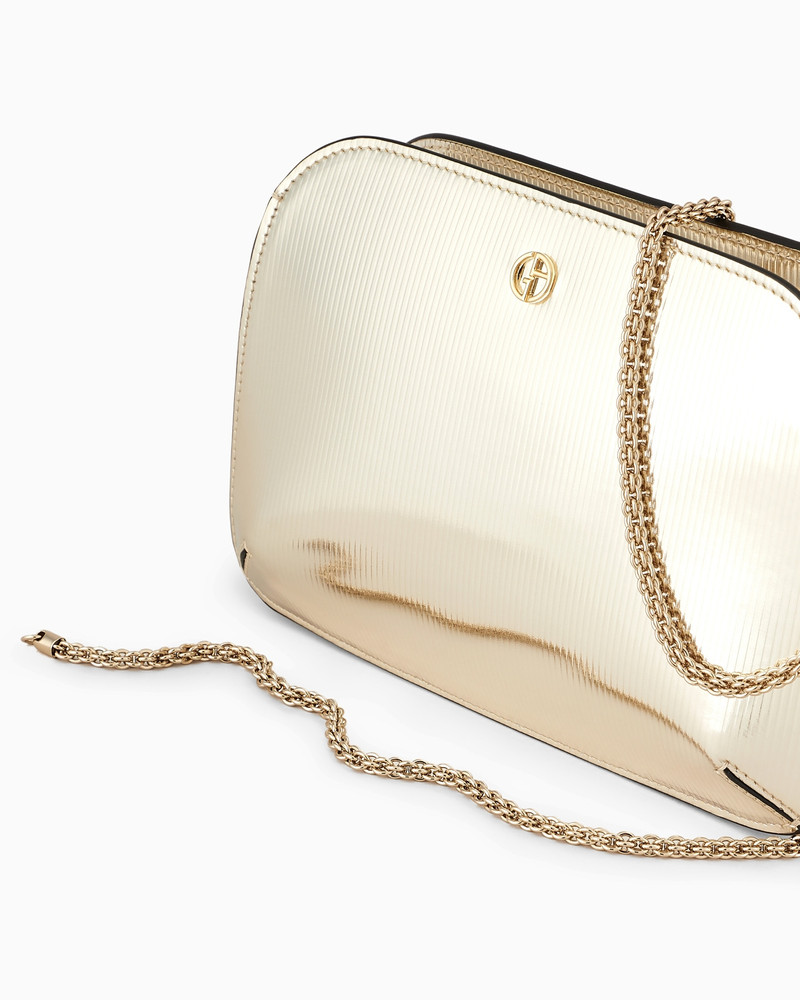 STRIPED, LAMÉ-LEATHER LA PRIMA CLUTCH BAG 6