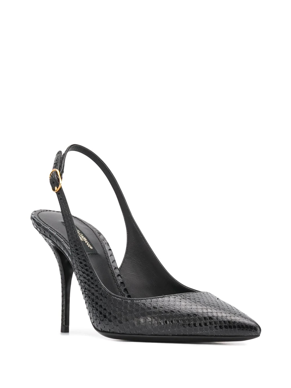 snakeskin effect slingback pumps - 2