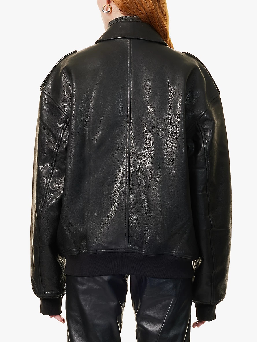 Viper oversized leather jacket - 4