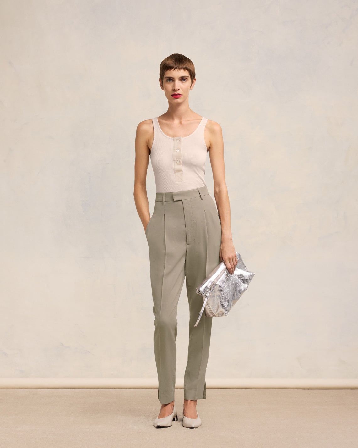 HIGH WAISTED CIGARETTE TROUSERS - 2
