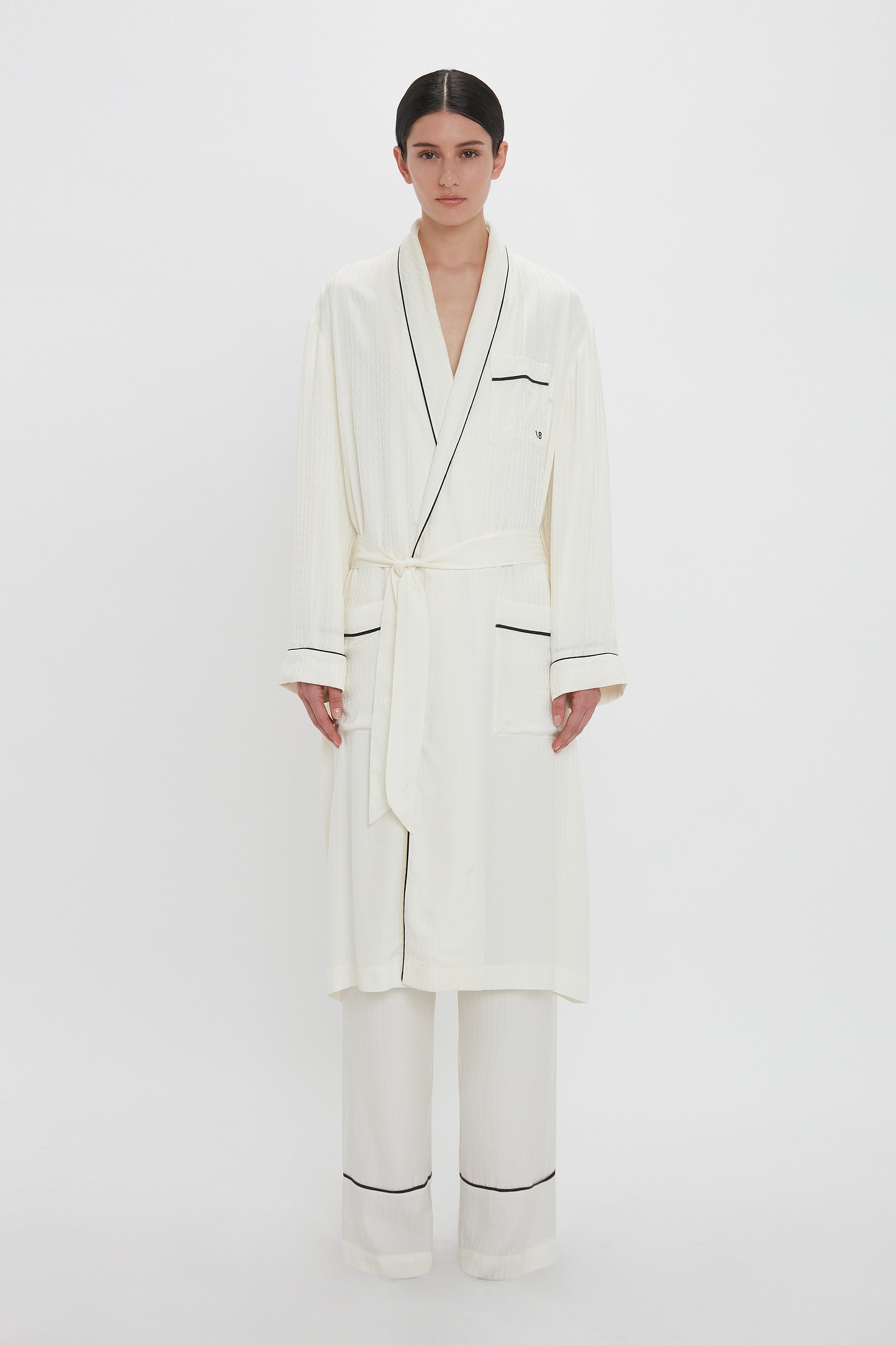 Pyjama Robe In Ivory Monogram - 2