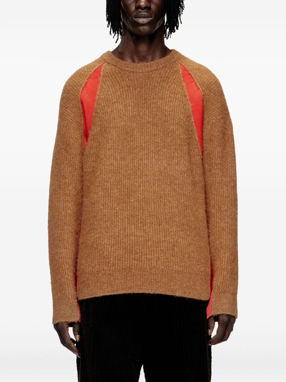 ribbed-panel sweater - 3