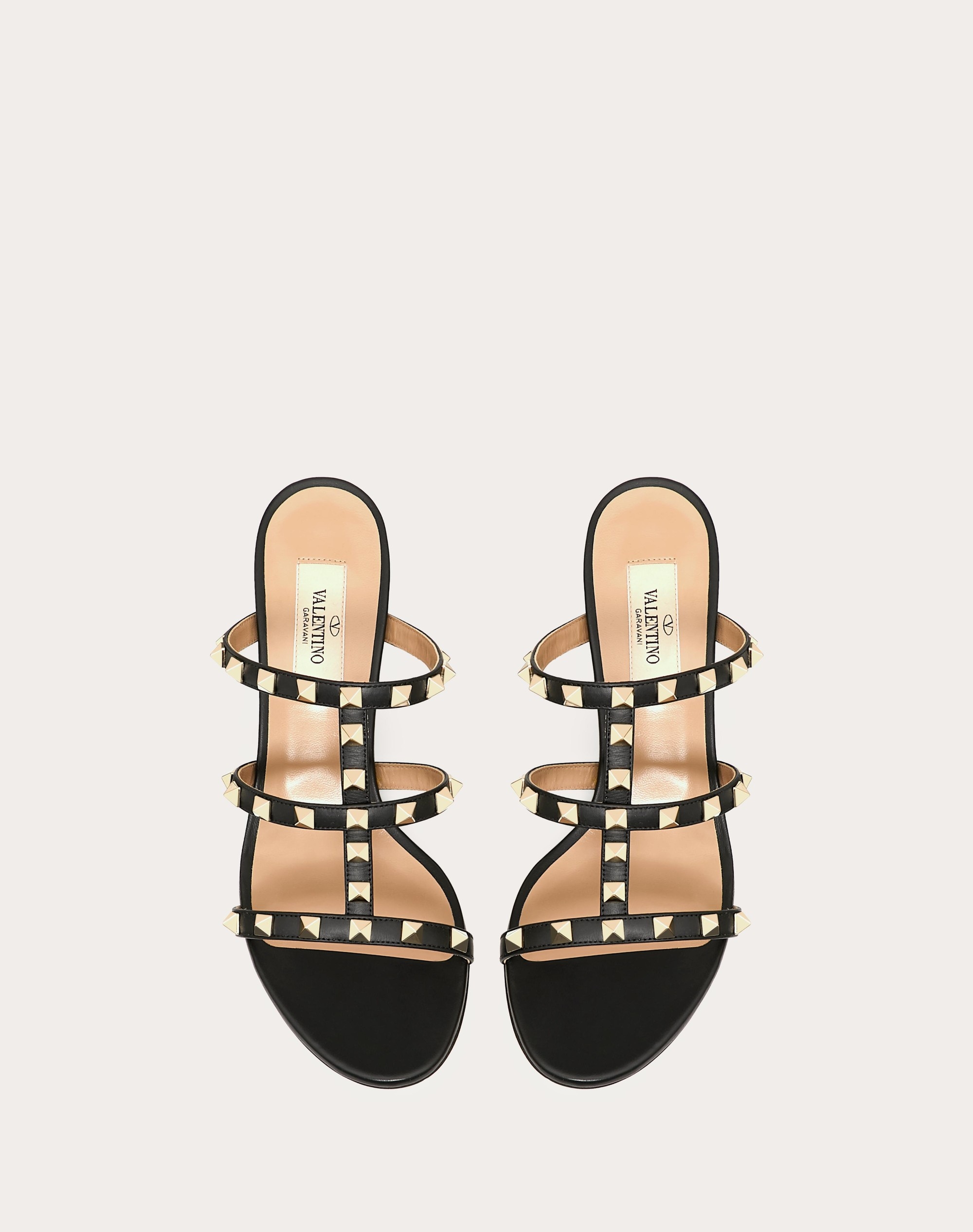 ROCKSTUD CALFSKIN LEATHER SLIDE SANDAL 60 MM - 4