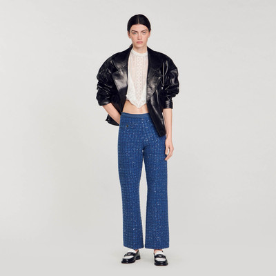 Sandro DECORATIVE KNIT TROUSERS outlook
