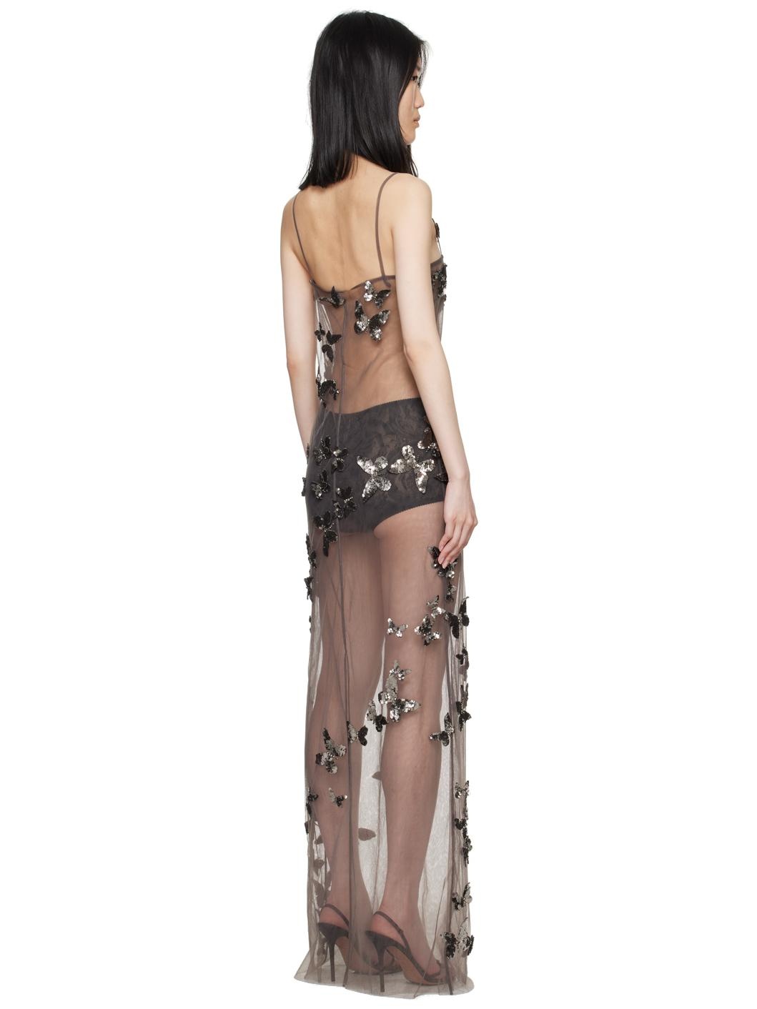 Gray Sequinned Maxi Dress - 3