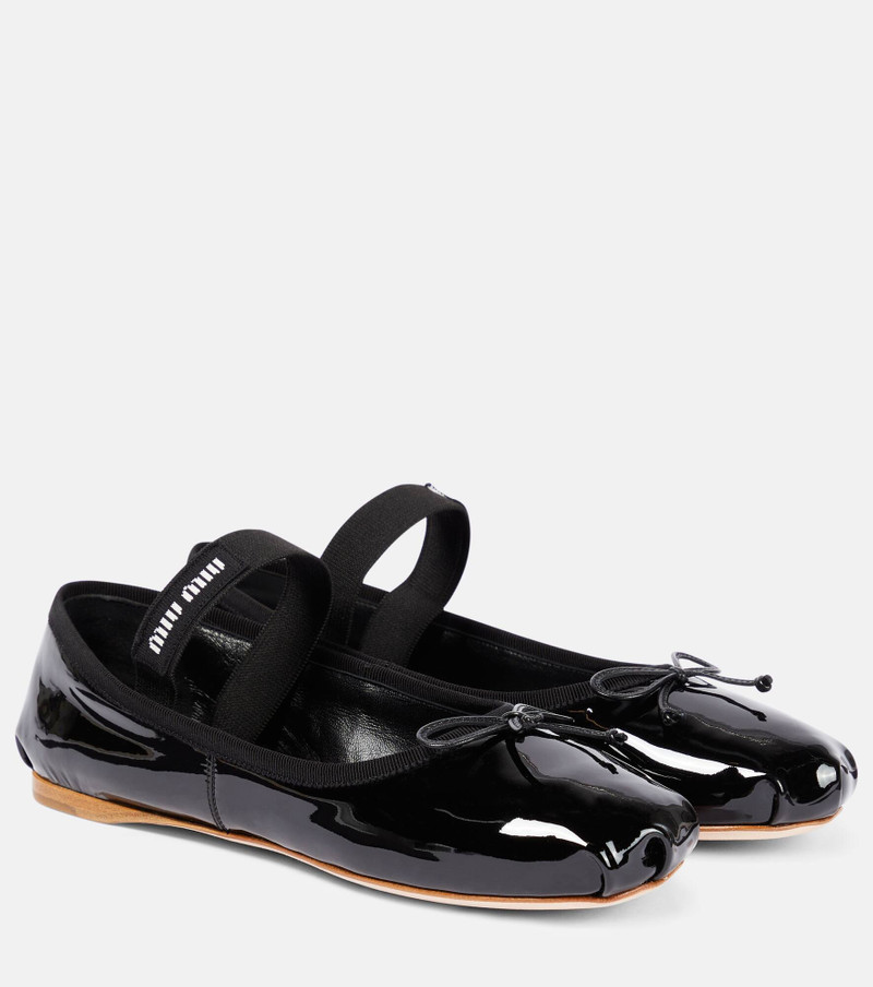Logo patent leather ballet flats 1