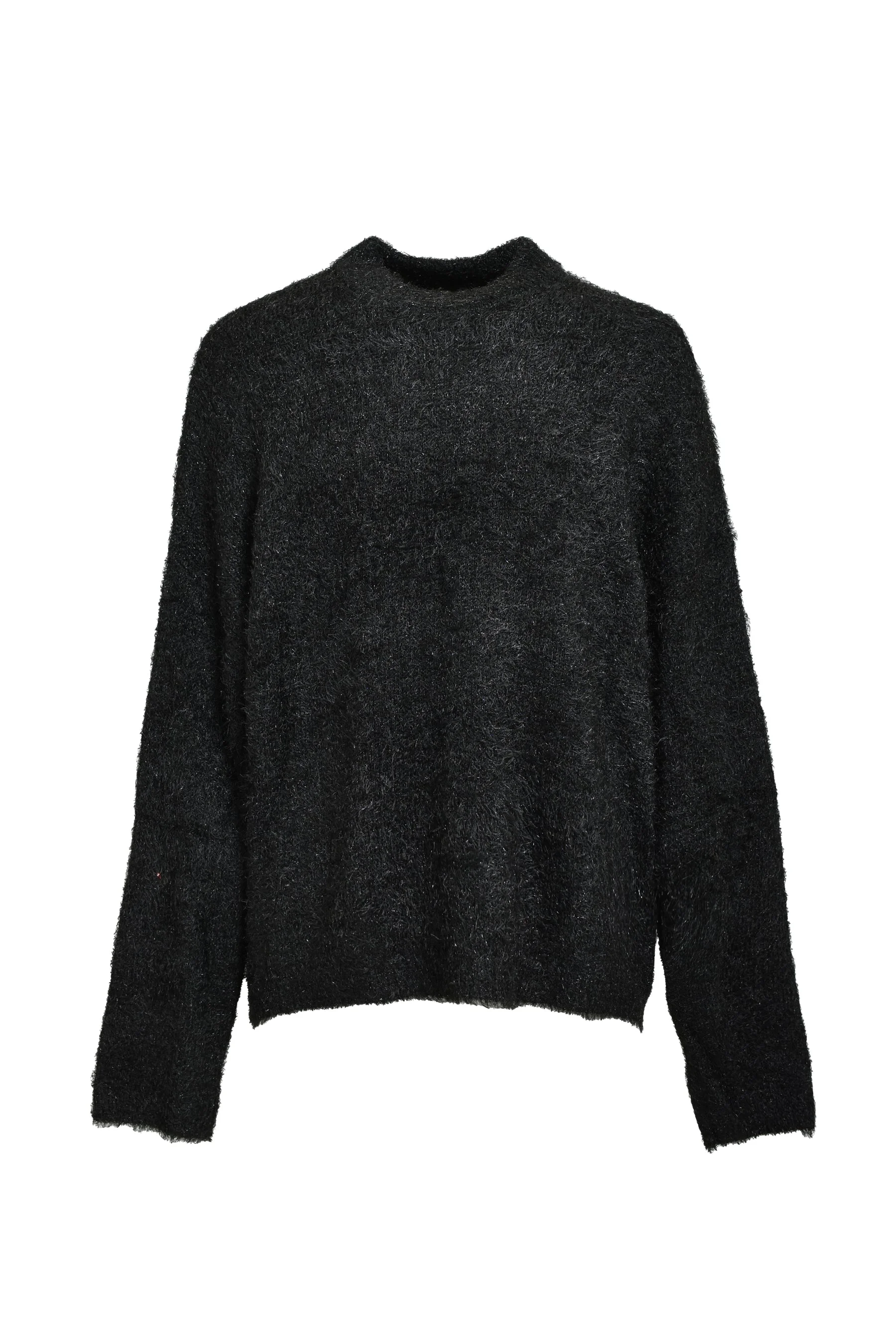 CREW NECK KNIT/GLITTER / BLK - 1