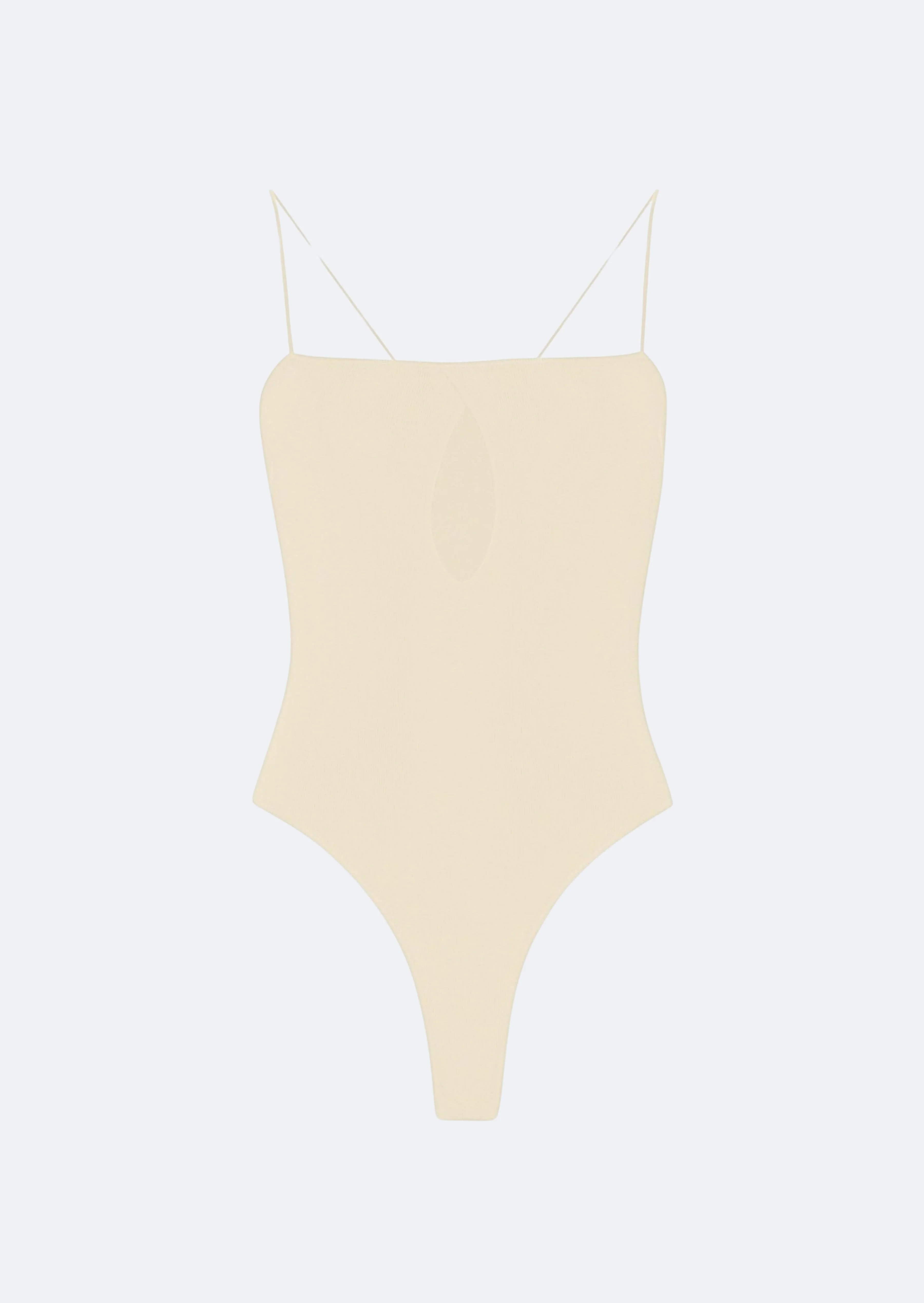 Shiny Viscose Slit Bodysuit - 1