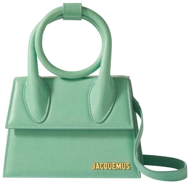 JACQUEMUS Le Chiquito Noeud Green Leather Shoulder Bag - 1