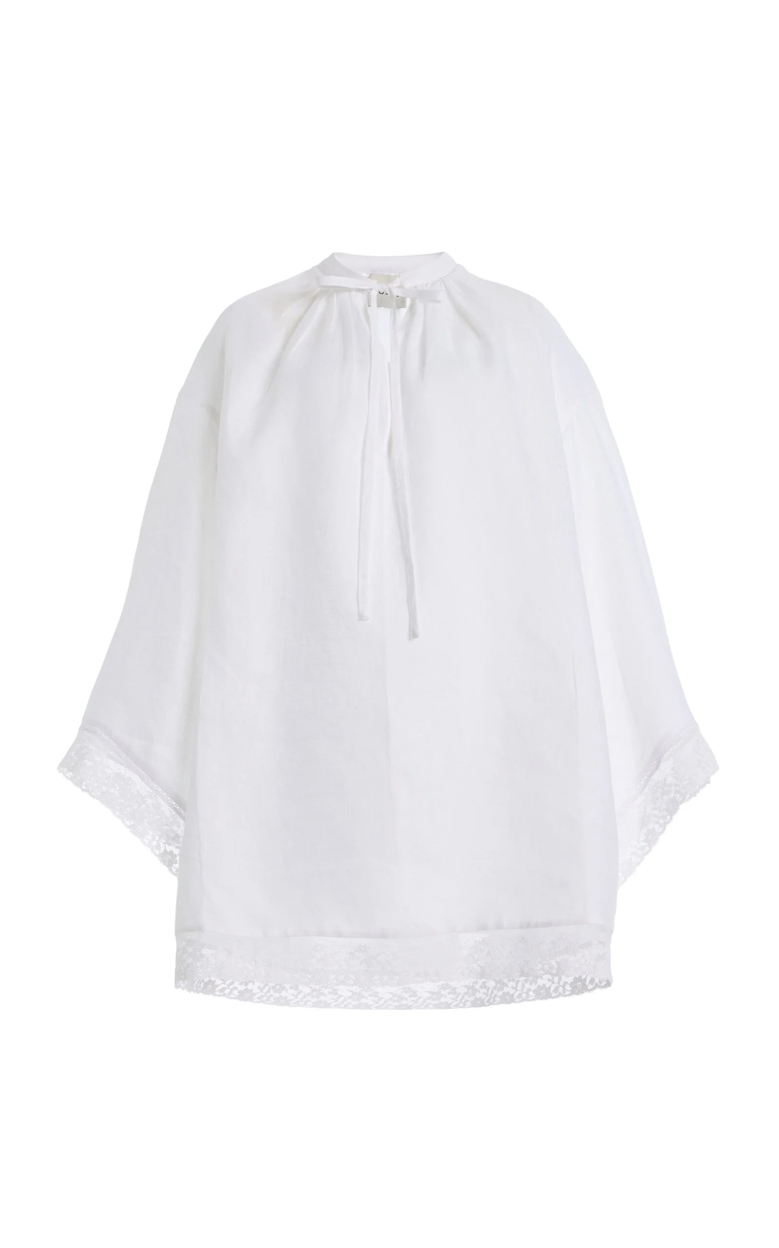 Exclusive La Isla Veronica Linen Mini Kaftan ivory - 1